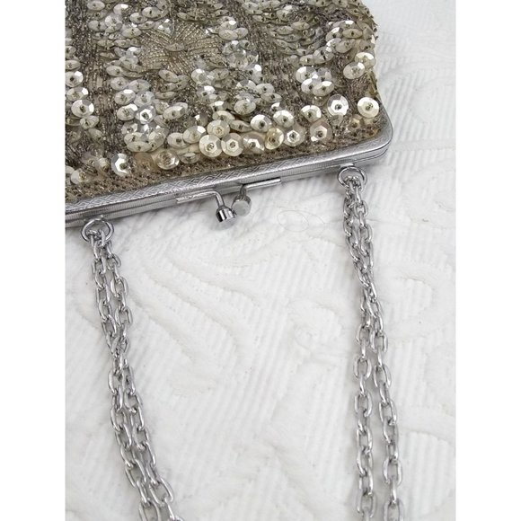 Vintage cocktail/ formal /evening sequined handbag made in Hong Kong - Picture 12 of 12